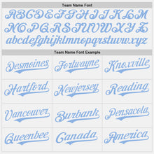 Load image into Gallery viewer, Custom White Light Blue Pinstripe Light Blue Authentic Two Tone Baseball Jersey