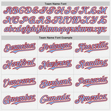Load image into Gallery viewer, Custom White Light Blue Pinstripe Red Authentic Two Tone Baseball Jersey