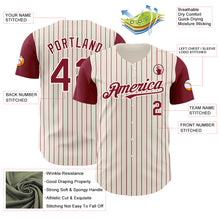 Load image into Gallery viewer, Custom Cream Crimson Pinstripe Crimson Authentic Two Tone Baseball Jersey
