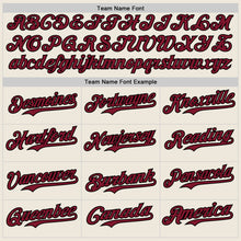 Load image into Gallery viewer, Custom Cream Crimson Pinstripe Black Authentic Two Tone Baseball Jersey