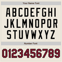 Load image into Gallery viewer, Custom Cream Crimson Pinstripe Black Authentic Two Tone Baseball Jersey