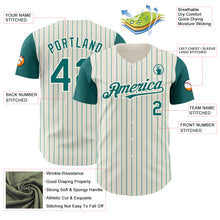 Загрузить изображение в средство просмотра галереи, Custom Cream Teal Pinstripe Teal Authentic Two Tone Baseball Jersey