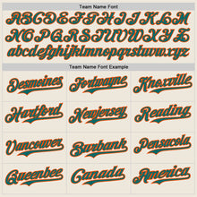 Charger l'image dans la galerie, Custom Cream Teal Pinstripe Orange Authentic Two Tone Baseball Jersey