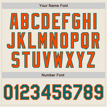 Charger l'image dans la galerie, Custom Cream Teal Pinstripe Orange Authentic Two Tone Baseball Jersey