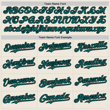 Charger l'image dans la galerie, Custom Cream Teal Pinstripe Black Authentic Two Tone Baseball Jersey