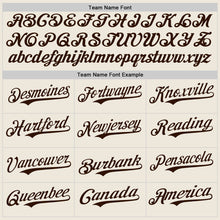 Load image into Gallery viewer, Custom Cream Brown Pinstripe Brown Authentic Two Tone Baseball Jersey