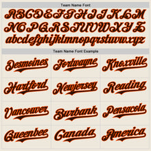 Load image into Gallery viewer, Custom Cream Brown Pinstripe Orange Authentic Two Tone Baseball Jersey