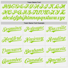 Load image into Gallery viewer, Custom White Neon Green Pinstripe Neon Green Authentic Two Tone Baseball Jersey