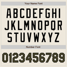 Load image into Gallery viewer, Custom Cream Olive Pinstripe Black Authentic Two Tone Baseball Jersey