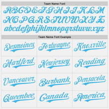 Load image into Gallery viewer, Custom White Sky Blue Pinstripe Sky Blue Authentic Two Tone Baseball Jersey