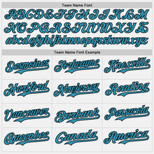Load image into Gallery viewer, Custom White Panther Blue Pinstripe Black Authentic Two Tone Baseball Jersey