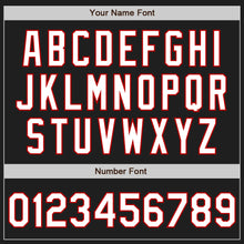 Load image into Gallery viewer, Custom Black Red Pinstripe White Authentic Two Tone Baseball Jersey