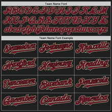 Load image into Gallery viewer, Custom Black Crimson Pinstripe Cream Authentic Two Tone Baseball Jersey