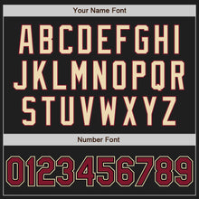 Load image into Gallery viewer, Custom Black Crimson Pinstripe Cream Authentic Two Tone Baseball Jersey