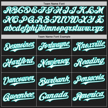 Load image into Gallery viewer, Custom Black Aqua Pinstripe White Authentic Two Tone Baseball Jersey