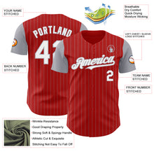 Load image into Gallery viewer, Custom Red Gray Pinstripe White Authentic Two Tone Baseball Jersey
