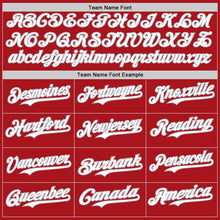 Load image into Gallery viewer, Custom Red Gray Pinstripe White Authentic Two Tone Baseball Jersey