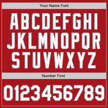 Load image into Gallery viewer, Custom Red Gray Pinstripe White Authentic Two Tone Baseball Jersey