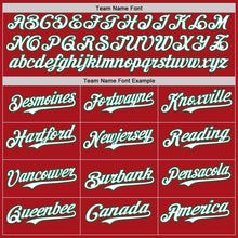 Load image into Gallery viewer, Custom Red Kelly Green Pinstripe White Authentic Two Tone Baseball Jersey