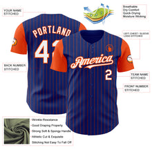 Load image into Gallery viewer, Custom Royal Orange Pinstripe White Authentic Two Tone Baseball Jersey