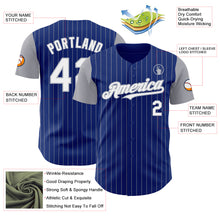 Load image into Gallery viewer, Custom Royal Gray Pinstripe White Authentic Two Tone Baseball Jersey