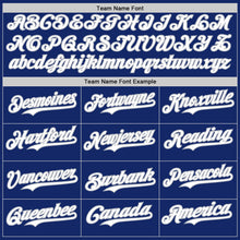 Load image into Gallery viewer, Custom Royal Gray Pinstripe White Authentic Two Tone Baseball Jersey