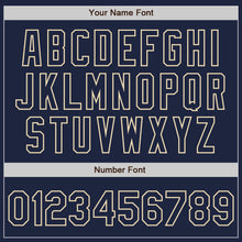 Load image into Gallery viewer, Custom Navy Cream Pinstripe Cream Authentic Two Tone Baseball Jersey