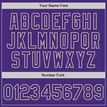 Загрузить изображение в средство просмотра галереи, Custom Purple Cream Pinstripe Cream Authentic Two Tone Baseball Jersey