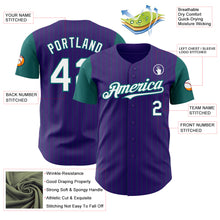 Laden Sie das Bild in den Galerie-Viewer, Custom Purple Teal Pinstripe White Authentic Two Tone Baseball Jersey