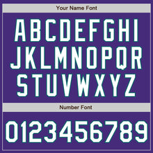 Laden Sie das Bild in den Galerie-Viewer, Custom Purple Teal Pinstripe White Authentic Two Tone Baseball Jersey