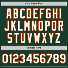 Load image into Gallery viewer, Custom Green Orange Pinstripe White Authentic Two Tone Baseball Jersey