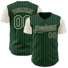 Laden Sie das Bild in den Galerie-Viewer, Custom Green Cream Pinstripe Cream Authentic Two Tone Baseball Jersey