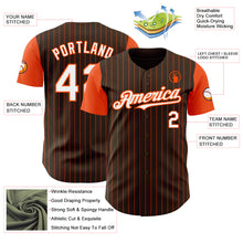 Load image into Gallery viewer, Custom Brown Orange Pinstripe White Authentic Two Tone Baseball Jersey