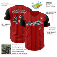 Laden Sie das Bild in den Galerie-Viewer, Custom Red Black Pinstripe White Authentic Two Tone Baseball Jersey