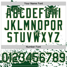 Load image into Gallery viewer, Custom White Green Cream-Yellow Splatter Camo Two Tone Authentic Baseball Jersey