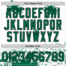 Загрузить изображение в средство просмотра галереи, Custom White Kelly Green-Black Splatter Camo Two Tone Authentic Baseball Jersey