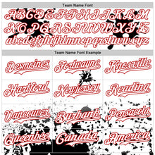 Load image into Gallery viewer, Custom White Red-Black Splatter Camo Two Tone Authentic Baseball Jersey