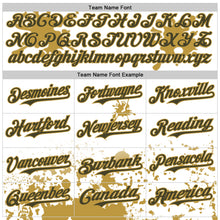 Load image into Gallery viewer, Custom White Olive-Old Gold Splatter Camo Two Tone Authentic Baseball Jersey