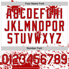 Load image into Gallery viewer, Custom White Red Gray-Black Splatter Camo Two Tone Authentic Baseball Jersey