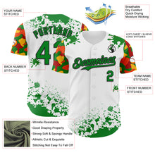 Load image into Gallery viewer, Custom White Grass Green Black Red-Yellow Splatter Camo Two Tone Authentic Baseball Jersey