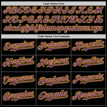 Load image into Gallery viewer, Custom Black Purple-Gold Digital Camo Two Tone Authentic Baseball Jersey