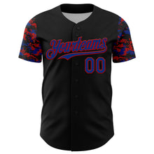 Load image into Gallery viewer, Custom Black Royal-Red Digital Camo Two Tone Authentic Baseball Jersey
