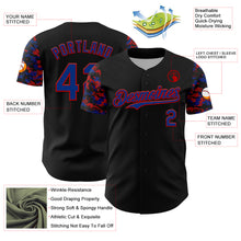 Load image into Gallery viewer, Custom Black Royal-Red Digital Camo Two Tone Authentic Baseball Jersey