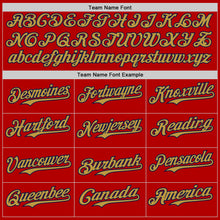 Load image into Gallery viewer, Custom Red Old Gold-Navy Digital Camo Two Tone Authentic Baseball Jersey
