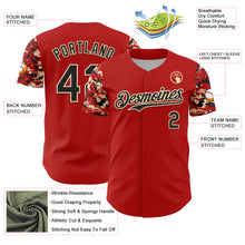 Load image into Gallery viewer, Custom Red Black-Cream Digital Camo Two Tone Authentic Baseball Jersey