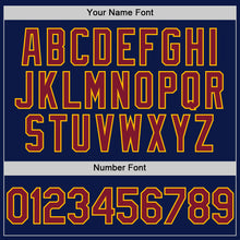 Charger l'image dans la galerie, Custom Navy Crimson-Gold Digital Camo Two Tone Authentic Baseball Jersey