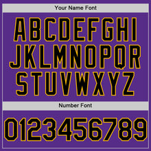 Charger l'image dans la galerie, Custom Purple Black-Gold Digital Camo Two Tone Authentic Baseball Jersey