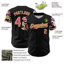 Charger l'image dans la galerie, Custom Black Pink Neon Green-White Digital Camo Two Tone Authentic Baseball Jersey