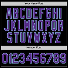 Загрузить изображение в средство просмотра галереи, Custom Black Purple Light Blue-Gold Digital Camo Two Tone Authentic Baseball Jersey