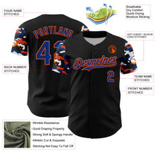 Загрузить изображение в средство просмотра галереи, Custom Black Royal Orange-White Digital Camo Two Tone Authentic Baseball Jersey
